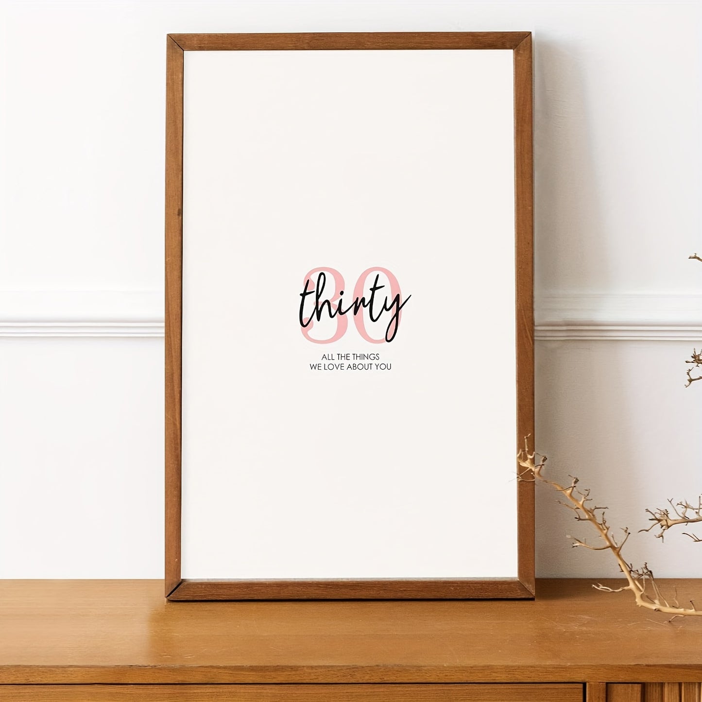 Personalisiertes Poster zum 30. Geburtstag – "All the Things We Love About You" – Ein Geschenk voller Herz auf ungerahmter Leinwand