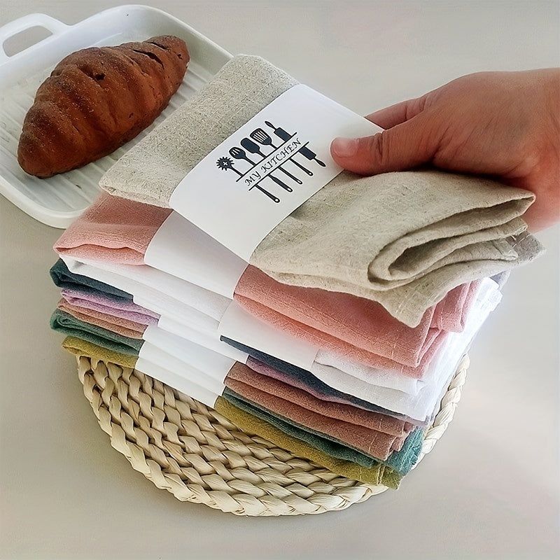 6er-Set Baumwolle-Leinen-Servietten bzw. Tischsets „Pastell Pur“ – Quadratische Stoffe mit 40x40cm in Mintgrün, Beige, Rosa, Grau & Hellbraun, Minimalistisch & Pflegeleicht aus Baumwoll-Leinen