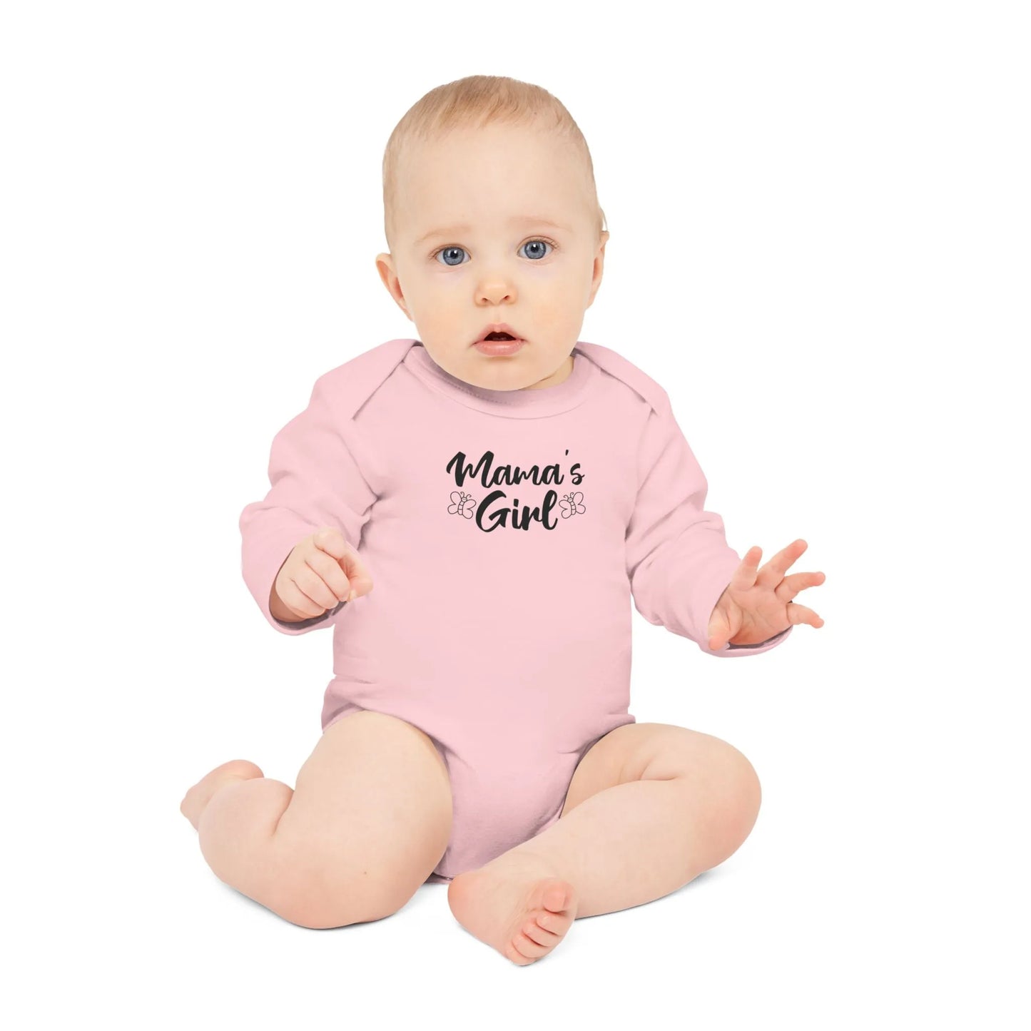 Langarm Baby und Kinder Bio Body mit Spruch "Mama´s Girl" - Unisex Bodysuit mit Aufdruck für Neugeborene und Kleinkinder - 100% Bio Baumwolle, 200 g/m², bis 18 Monate bzw. 86cm - mehrere Farben und Größen -