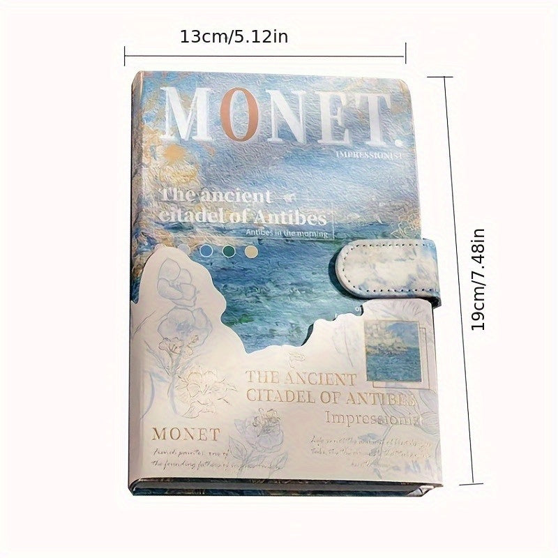 1 Stück innen Bemaltes Hardcover-Notizbuch, Tagebuch - 13cm x 19cm - mit wunderschönem Motiv für den Sommer - blau, rosa, lila die bezaubern -