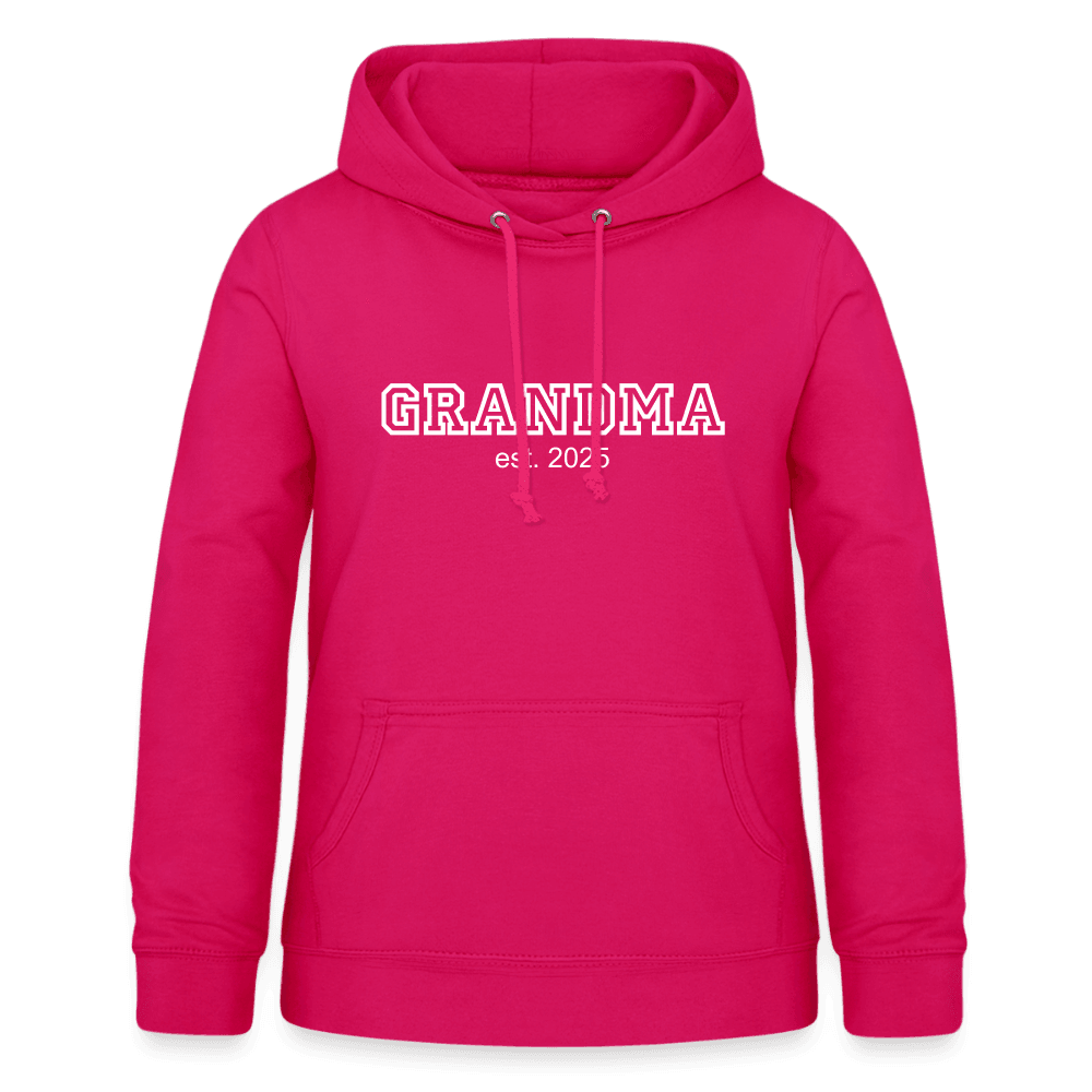 happy-prints.eu - Personalisierter Frauen Hoodie mit angerauter Innenseite - Grandma est. - Produkt, Text und Motiv easy änderbar