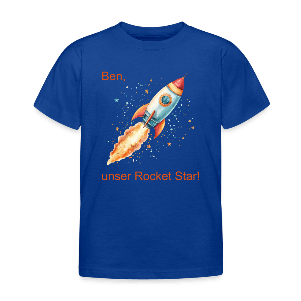 happy-prints.eu - Personalisierte Kinder T-Shirt mit Rakete zum Weltall - Jungen Shirt zum Anpassen - Text und Motiv easy änderbar