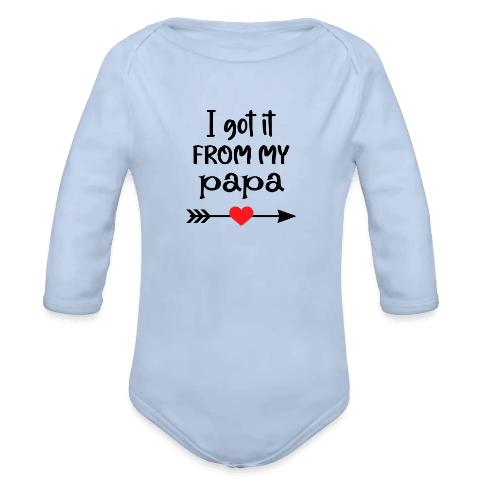 happy-prints.eu - Personalisierter Unisex Baby Bio-Langarm-Body mit Spruch - 100% Bio Baumwolle - bis Größe 80 bzw. 12 Monate - in vielen Farben und Größen - Bild, Motiv und Text sind individualisierbar