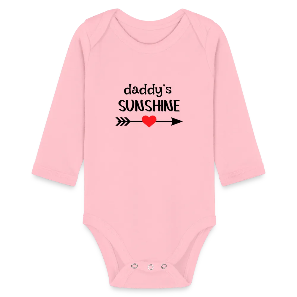 Personalisierter Unisex Baby Bio-Langarm-Body mit Spruch "Daddys sunshine" - 100% Bio Baumwolle - bis Größe 80 bzw. 12 Monate - in vielen Farben und Größen - Bild, Motiv und Text sind individualisierbar -