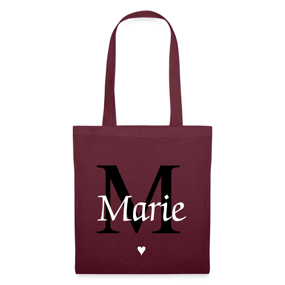 happy-prints.eu - Personalisierte Jute Stofftasche mit Initiale und Name in minimalistischem Design - Produkt, Text und Motiv easy änderbar