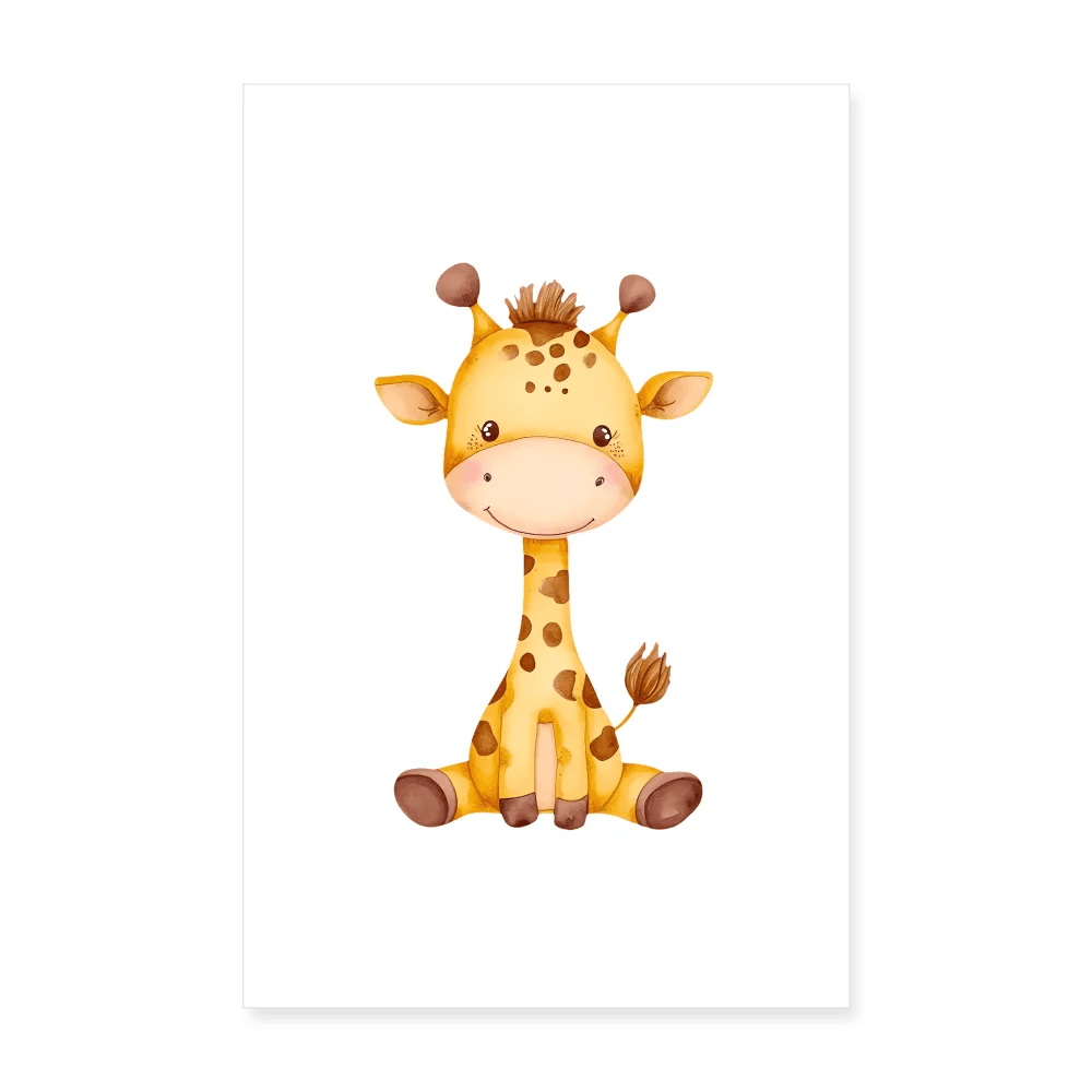 happy-prints.eu - Personalisiertes Poster mit süßer Giraffe - 20x30 cm - Jungen Tier Motiv, Bild, Text und Produkt einfach änderbar