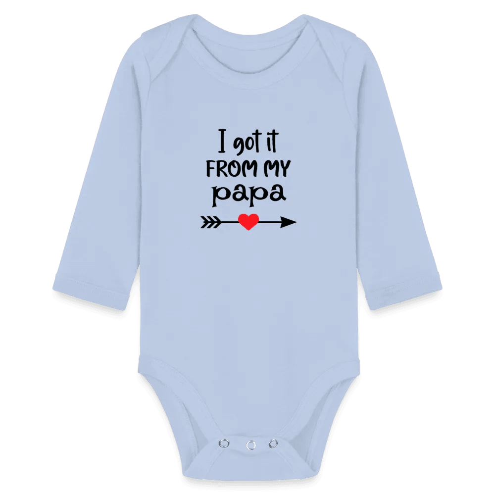 happy-prints.eu - Personalisierter Unisex Baby Bio-Langarm-Body mit Spruch - 100% Bio Baumwolle - bis Größe 80 bzw. 12 Monate - in vielen Farben und Größen - Bild, Motiv und Text sind individualisierbar
