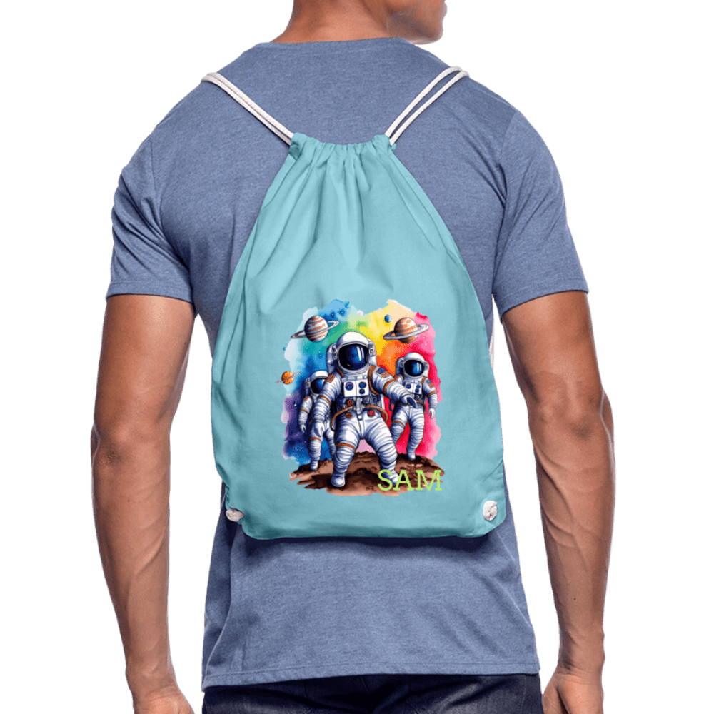 happy-prints.eu - Personalisierter Turnbeutel mit Astronauten und Name - Weltall Beutel für Kinder und Erwachsene - Text und Motiv easy änderbar