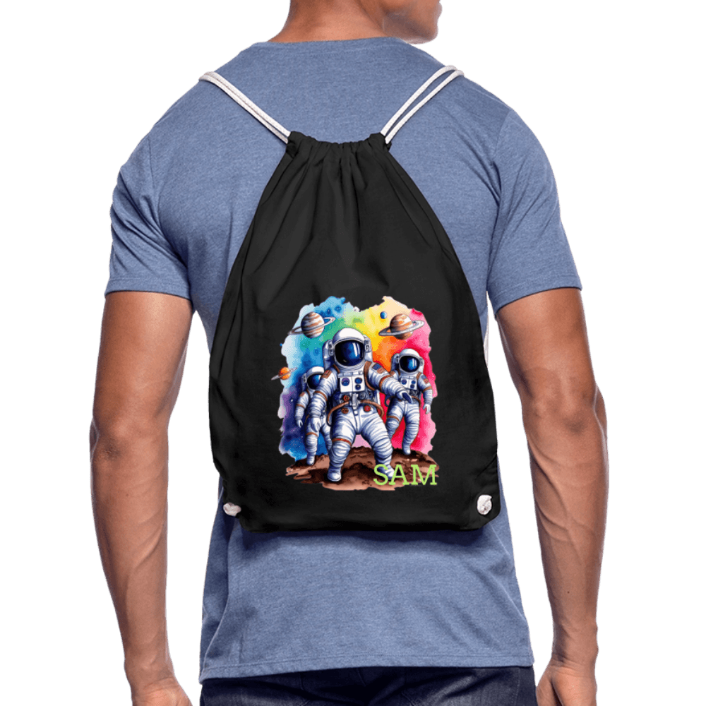 happy-prints.eu - Personalisierter Turnbeutel mit Astronauten und Name - Weltall Beutel für Kinder und Erwachsene - Text und Motiv easy änderbar