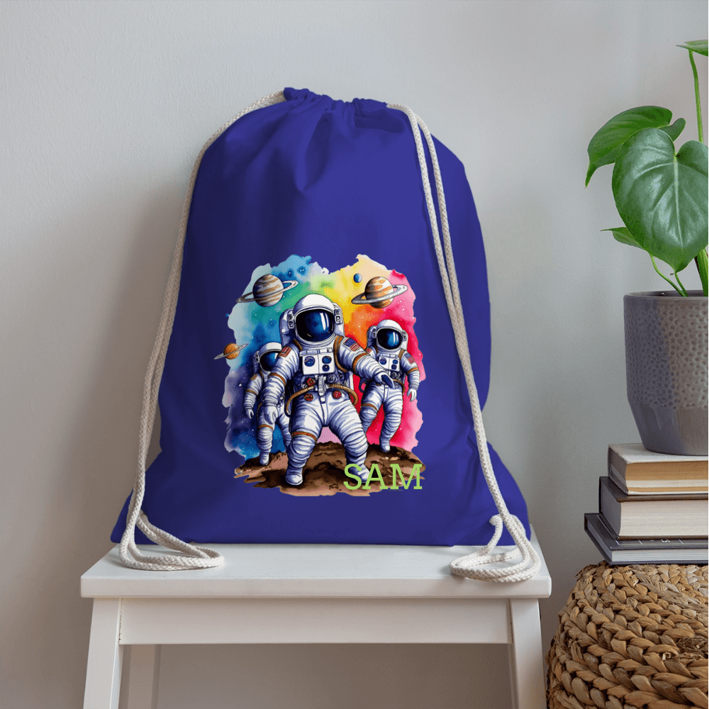 happy-prints.eu - Personalisierter Turnbeutel mit Astronauten und Name - Weltall Beutel für Kinder und Erwachsene - Text und Motiv easy änderbar