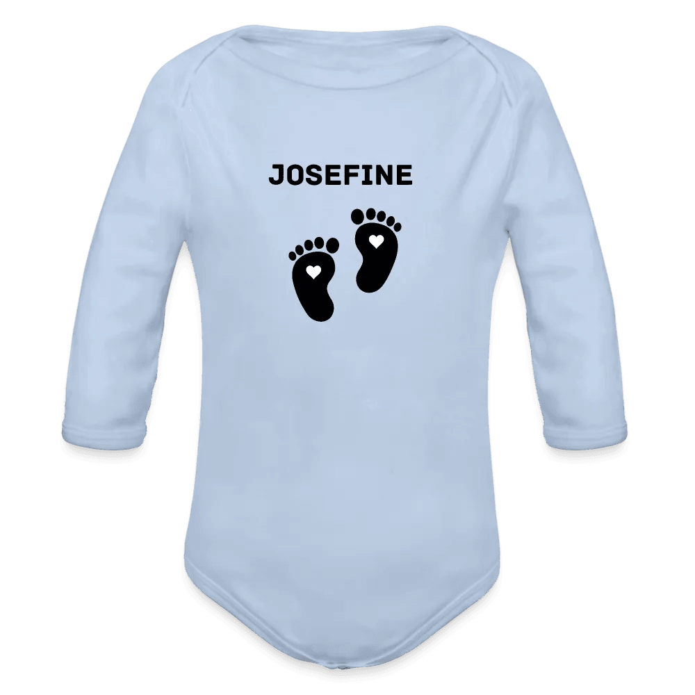 happy-prints.eu - Personalisierter Unisex Baby Bio-Langarm-Body mit variablen Namen - 100% Bio Baumwolle - bis Größe 80 bzw. 12 Monate - in vielen Farben und Größen - Bild, Motiv und Text sind individualisierbar
