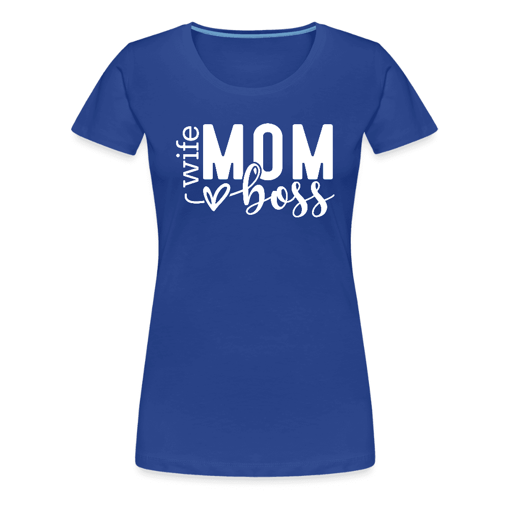happy-prints.eu - Frauen Premium T-Shirt zum Muttertag - Mom mit Herz - Motiv und Text easy anpassbar