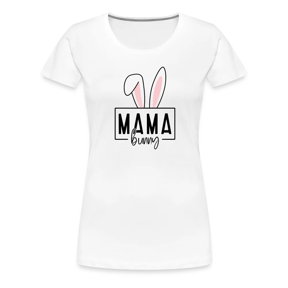 Personalisiertes T-Shirt für Frauen mit Osterhasen Ohren und "Mama Bunny" für Ostern - in vielen Farben und Größen - Motiv und Text individualisierbar - Weiß