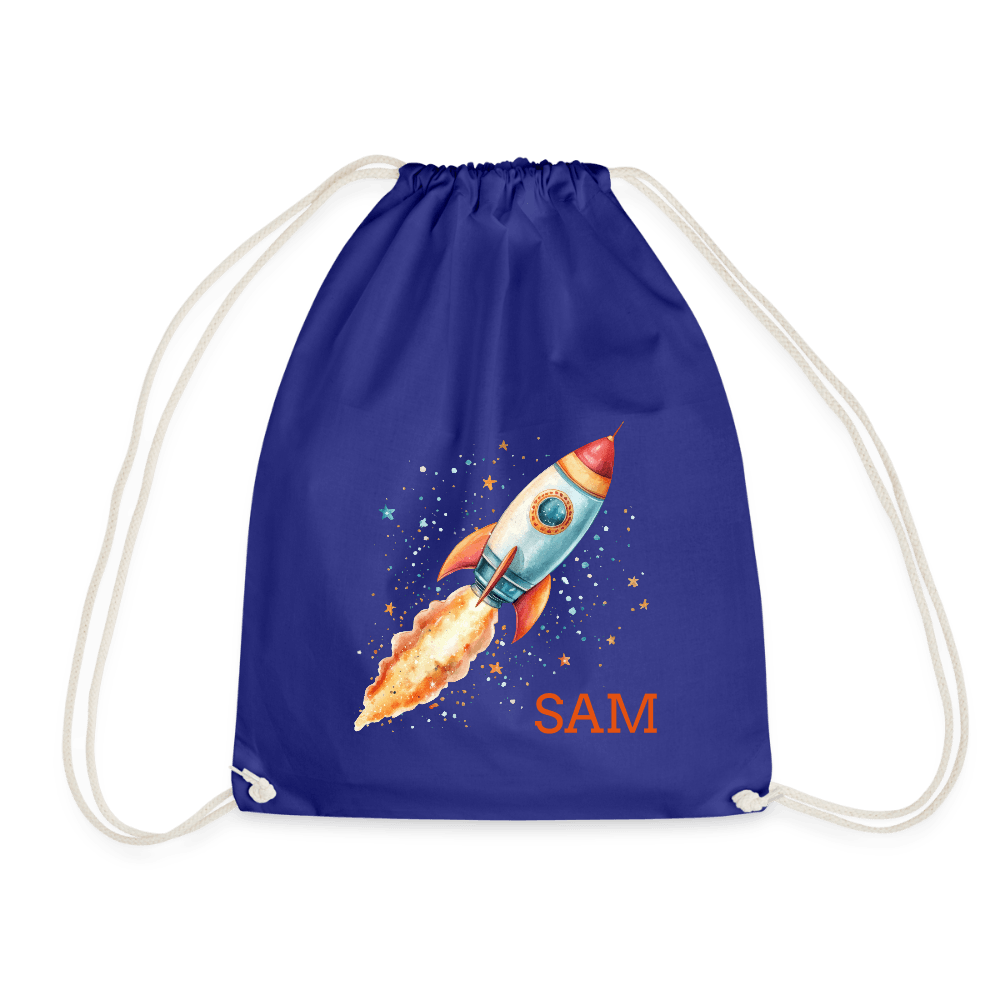 happy-prints.eu - Personalisierte Turnbeutel mit Rakete und Name - Motiv und Text easy änderbar