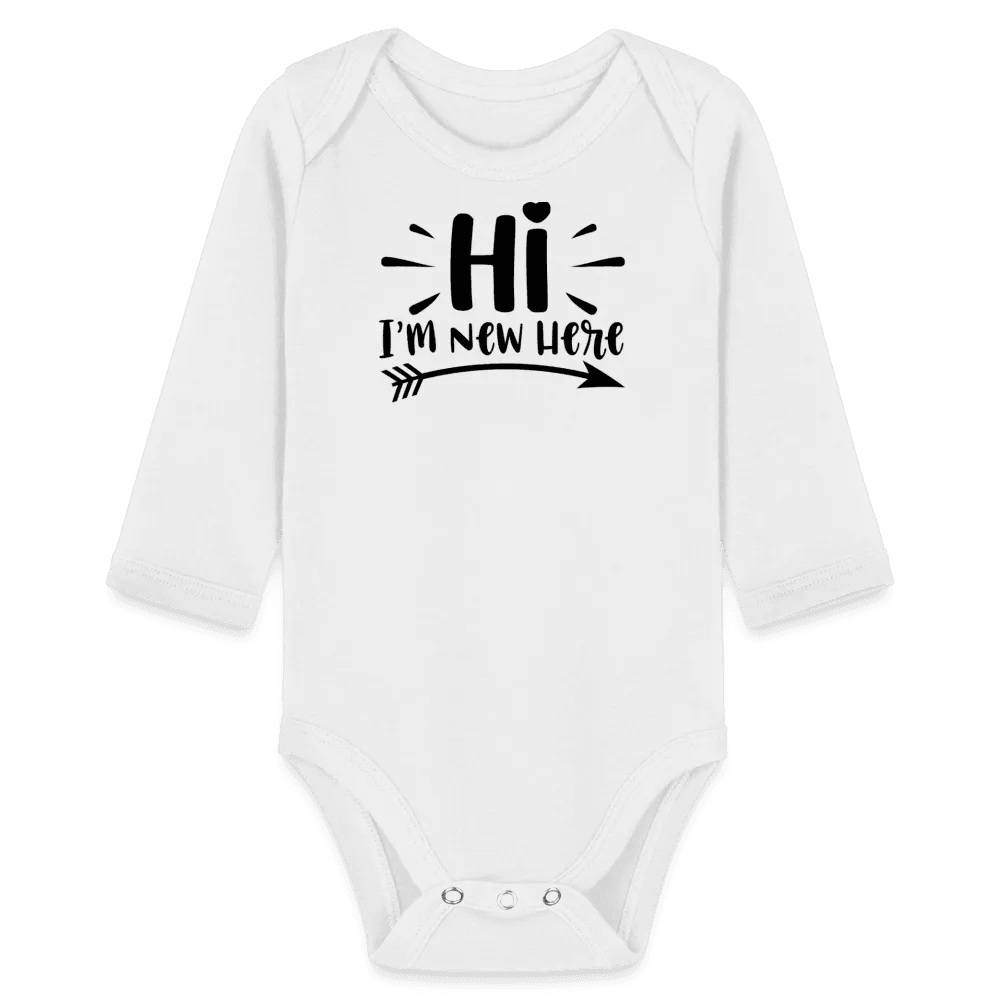 happy-prints.eu - Personalisierter Unisex Baby Bio-Langarm-Body mit Aufdruck - 100% Bio Baumwolle - bis Größe 80 bzw. 12 Monate - Strampler Body mit Tier - in vielen Farben und Größen - Bild, Motiv und Text sind individualisierbar
