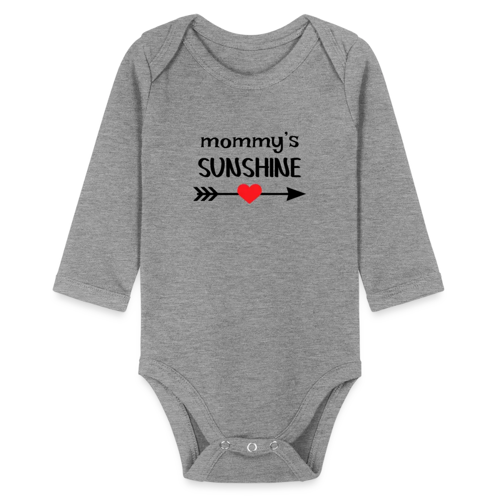 Personalisierter Unisex Baby Bio-Langarm-Body mit Spruch "Mommys sunshine" - 100% Bio Baumwolle - bis Größe 80 bzw. 12 Monate - in vielen Farben und Größen - Bild, Motiv und Text sind individualisierbar -