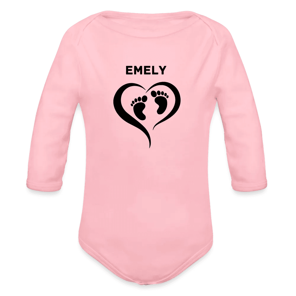 happy-prints.eu - Personalisierter Unisex Baby Bio-Langarm-Body mit änderbarem Namen - 100% Bio Baumwolle - bis Größe 80 bzw. 12 Monate - in vielen Farben und Größen - Bild, Motiv und Text sind individualisierbar