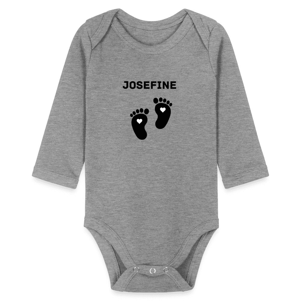 happy-prints.eu - Personalisierter Unisex Baby Bio-Langarm-Body mit variablen Namen - 100% Bio Baumwolle - bis Größe 80 bzw. 12 Monate - in vielen Farben und Größen - Bild, Motiv und Text sind individualisierbar