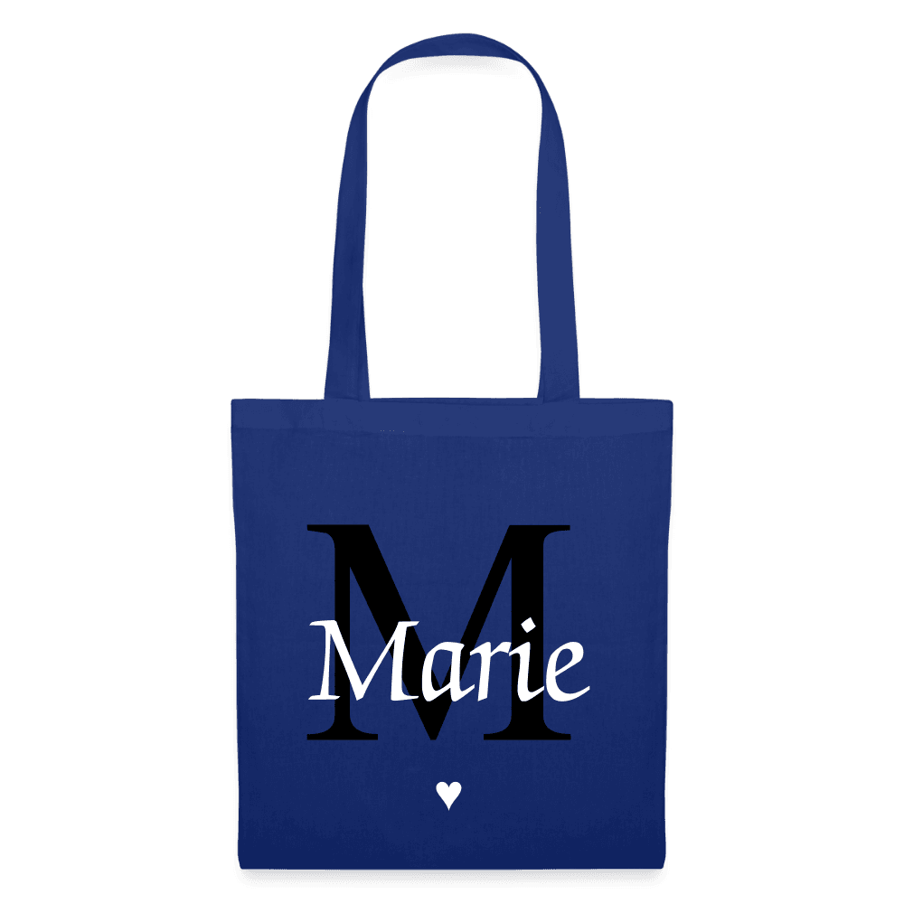 happy-prints.eu - Personalisierte Jute Stofftasche mit Initiale und Name in minimalistischem Design - Produkt, Text und Motiv easy änderbar