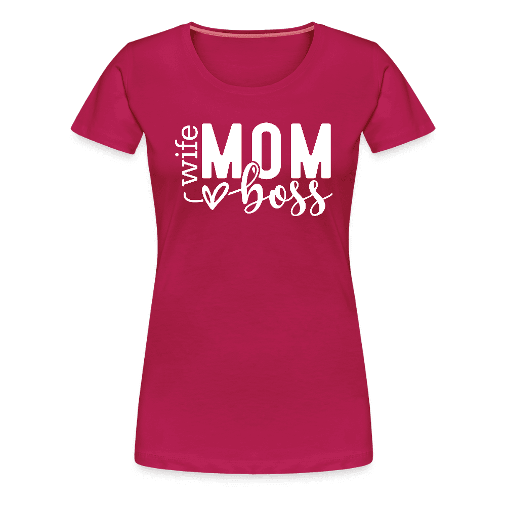 happy-prints.eu - Frauen Premium T-Shirt zum Muttertag - Mom mit Herz - Motiv und Text easy anpassbar