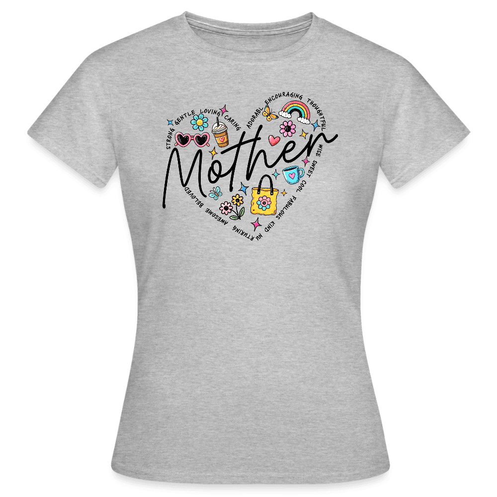 happy-prints.eu - Personalisiertes Frauen T-Shirt mit Herz und Mother - lustiges Shirt zum Muttertag - viele Farben und Größen - Motiv easy anpassbar