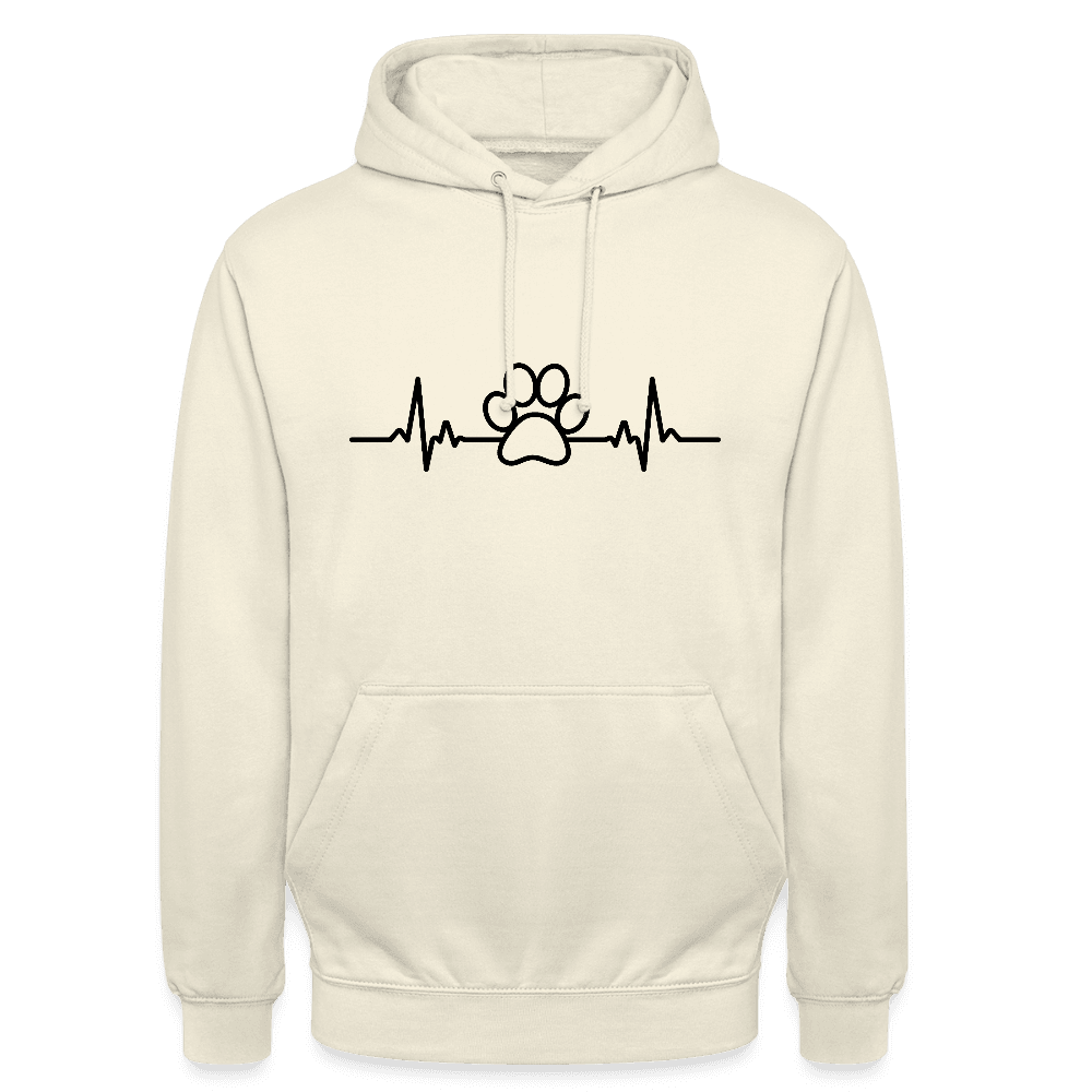 happy-prints.eu - Personalisierter Unisex Hoodie mit Hundepfote und Herzlinie - Heartbeat für Männer und Frauen - in vielen Farben und Größen