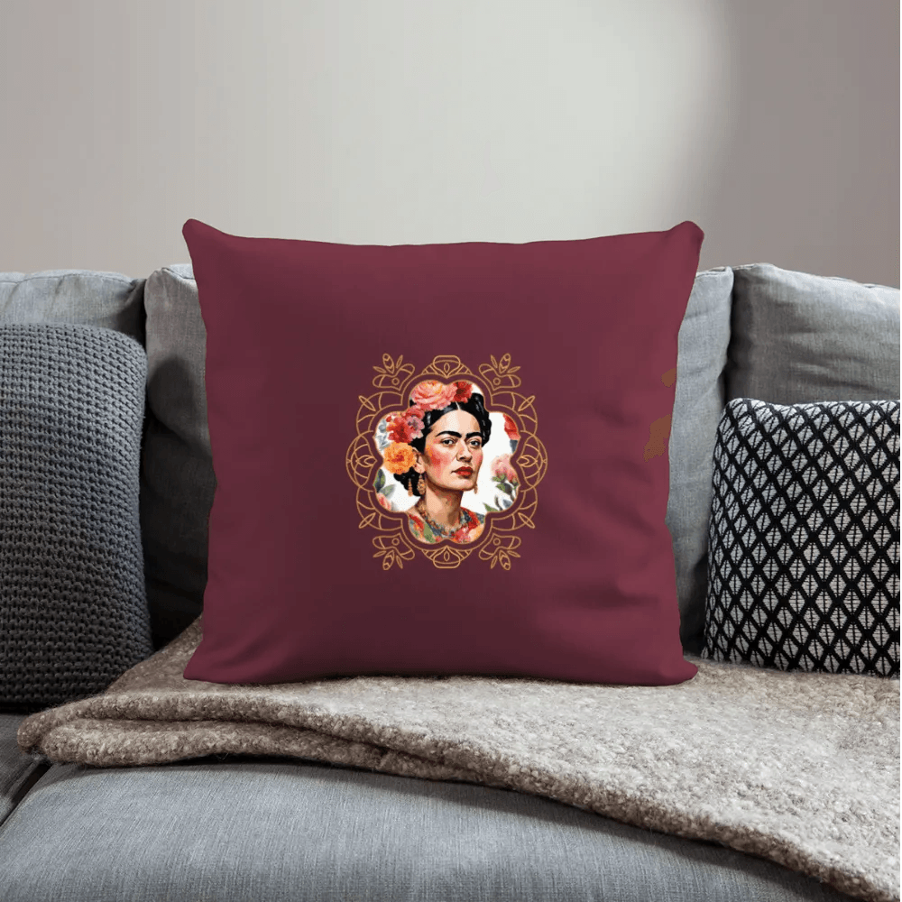 happy-prints.eu - Pesonalisiertes Sofakissen mit Füllung - Frida Kahlo modern interpretiert mit gold - tolle ergänzende Motive in dieser Serie - 44 x 44 cm - viele verschiedene Polsterfarben