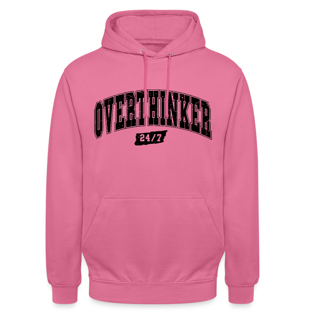 Personalisierter Unisex Hoodie für Damen und Herren mit Spruch "Overthinker" - Motiv und Text anpassbar - viele Größen und Farben - Pink