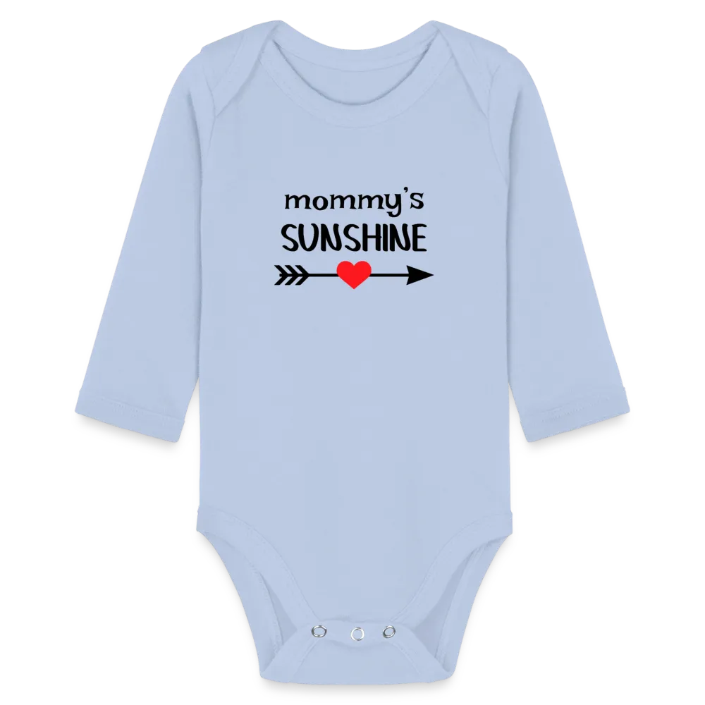 Personalisierter Unisex Baby Bio-Langarm-Body mit Spruch "Mommys sunshine" - 100% Bio Baumwolle - bis Größe 80 bzw. 12 Monate - in vielen Farben und Größen - Bild, Motiv und Text sind individualisierbar -