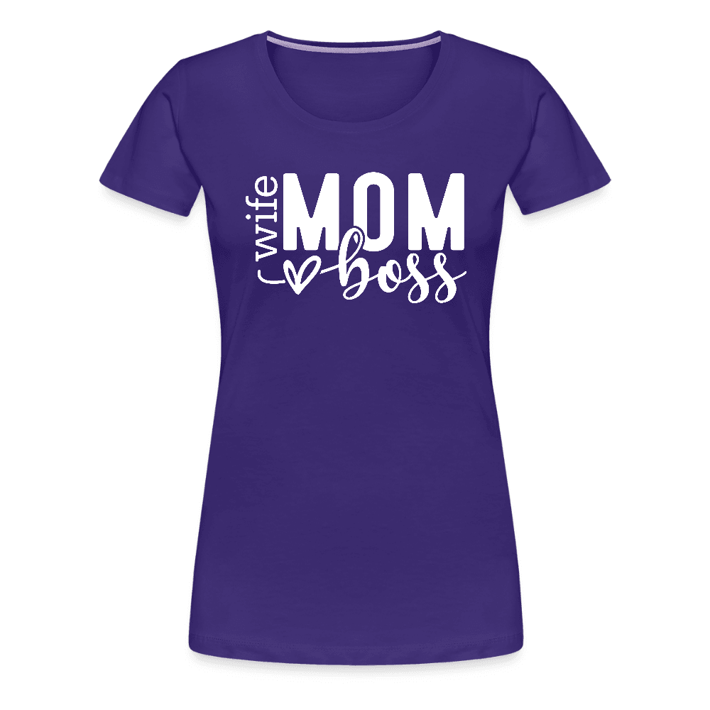 happy-prints.eu - Frauen Premium T-Shirt zum Muttertag - Mom mit Herz - Motiv und Text easy anpassbar