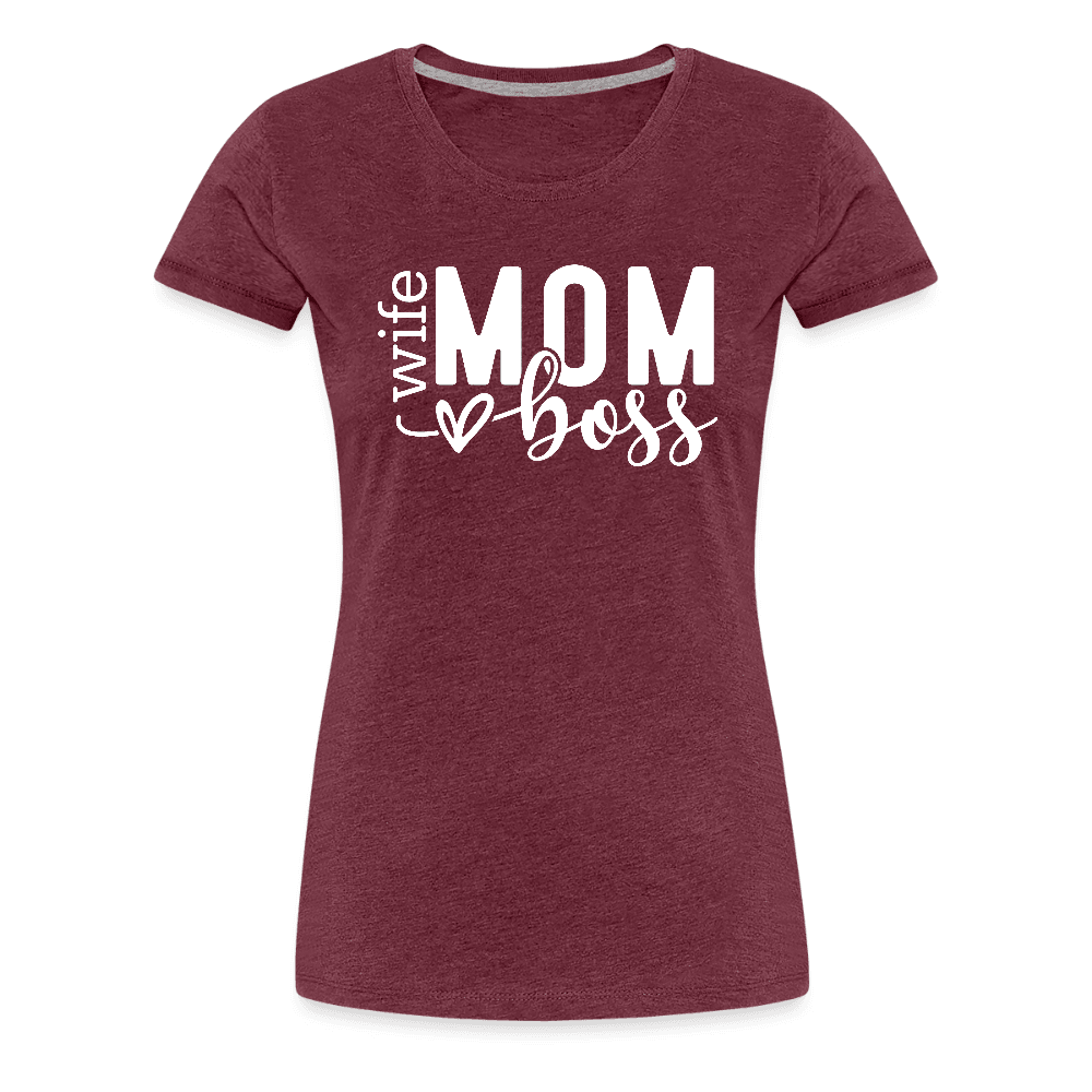 happy-prints.eu - Frauen Premium T-Shirt zum Muttertag - Mom mit Herz - Motiv und Text easy anpassbar