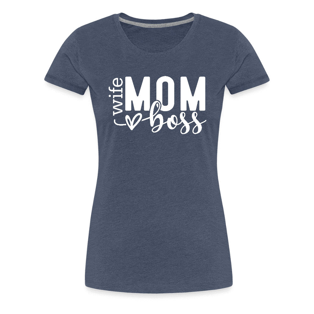happy-prints.eu - Frauen Premium T-Shirt zum Muttertag - Mom mit Herz - Motiv und Text easy anpassbar
