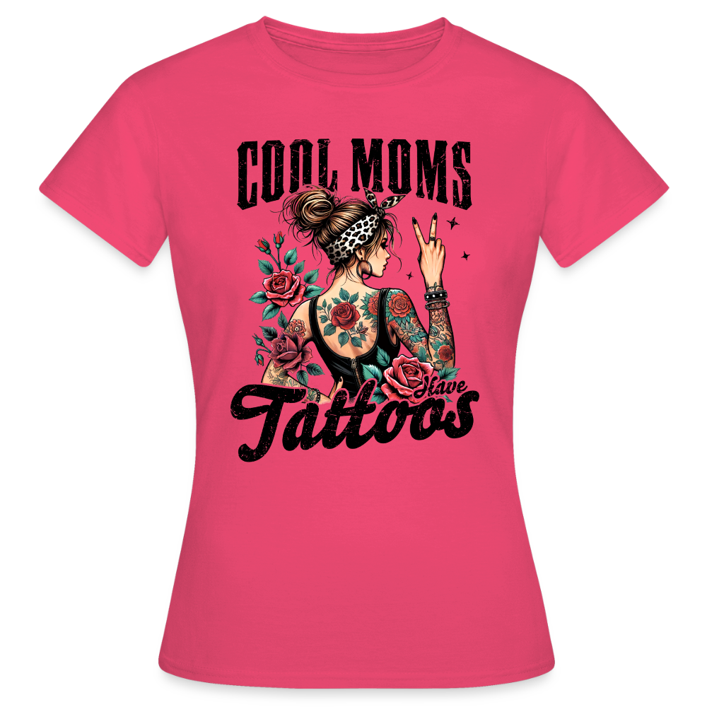 Personalisiertes Frauen T-Shirt mit Spruch "Cool Moms have Tattoos" - Shirt zum Muttertag - viele Farben und Größen - Motiv easy anpassbar - Azalea