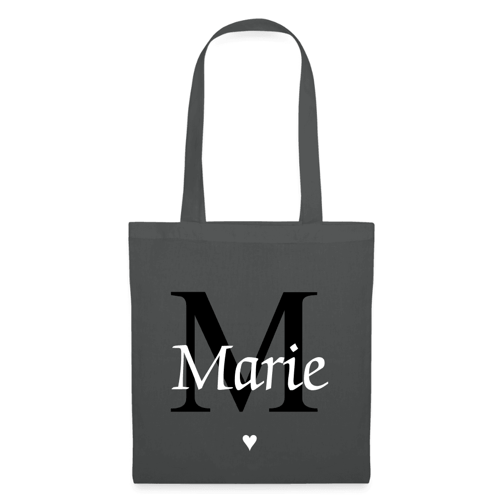 happy-prints.eu - Personalisierte Jute Stofftasche mit Initiale und Name in minimalistischem Design - Produkt, Text und Motiv easy änderbar