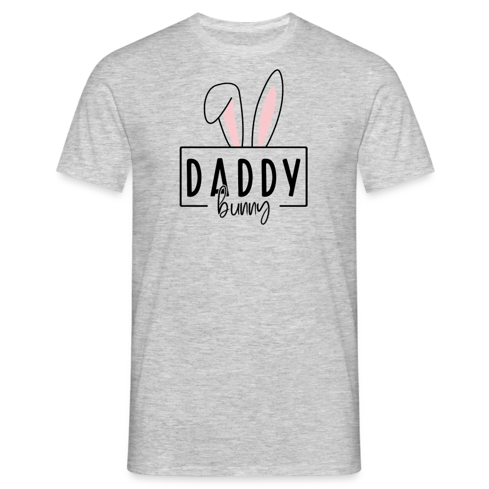 Personalisiertes T-Shirt für Männer mit Osterhasen Ohren und "Daddy Bunny" für Ostern - in vielen Farben - bis Größe 4XL - Motiv und Text individualisierbar - Grau meliert
