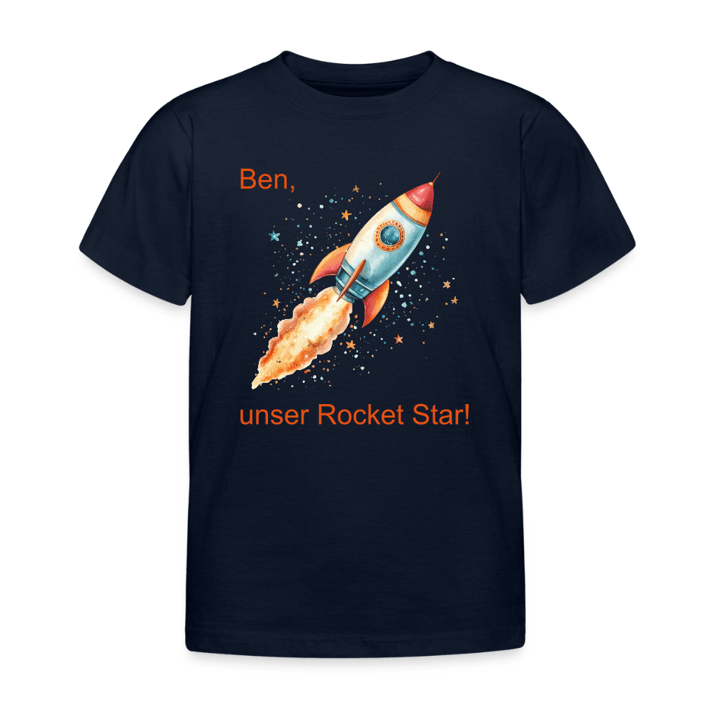 happy-prints.eu - Personalisierte Kinder T-Shirt mit Rakete zum Weltall - Jungen Shirt zum Anpassen - Text und Motiv easy änderbar