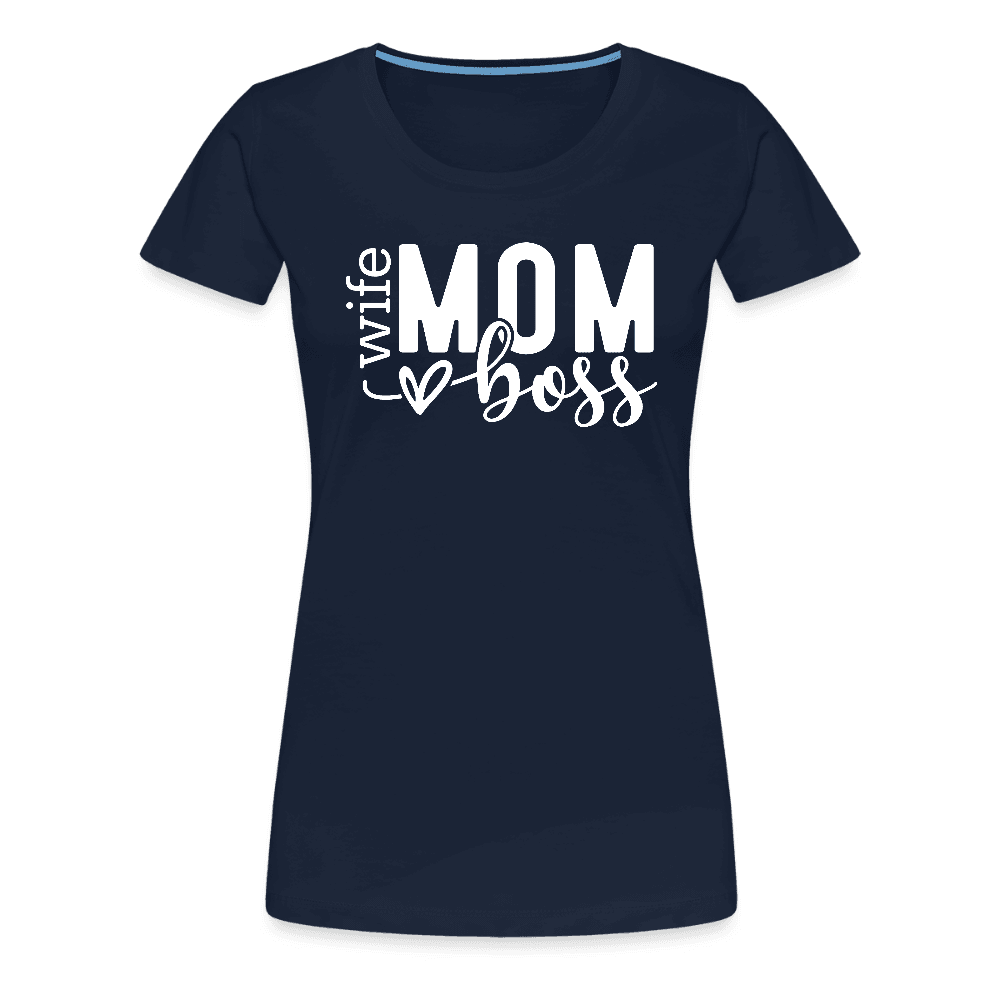 happy-prints.eu - Frauen Premium T-Shirt zum Muttertag - Mom mit Herz - Motiv und Text easy anpassbar