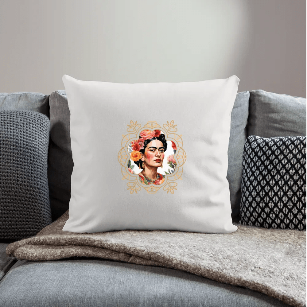 happy-prints.eu - Pesonalisiertes Sofakissen mit Füllung - Frida Kahlo modern interpretiert mit gold - tolle ergänzende Motive in dieser Serie - 44 x 44 cm - viele verschiedene Polsterfarben