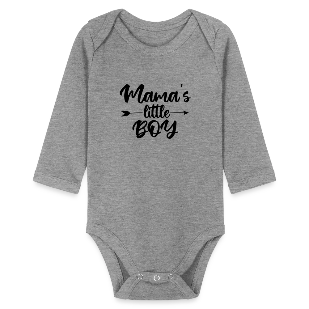 Personalisierter Jungen Baby Bio-Langarm-Body mit Spruch "Mamas little Boy" - 100% Bio Baumwolle - bis Größe 80 bzw. 12 Monate - in vielen Farben und Größen - Bild, Motiv und Text sind individualisierbar -