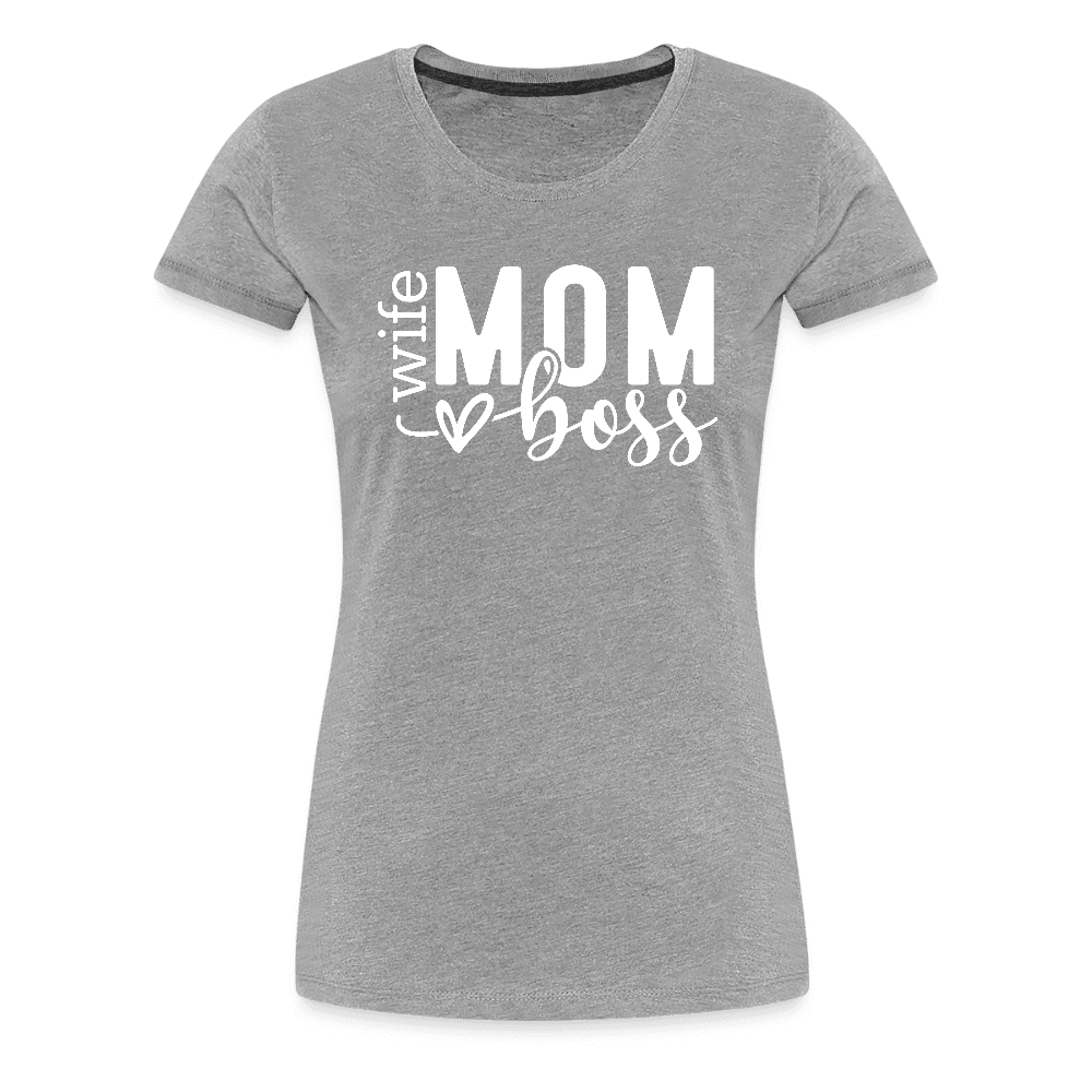 happy-prints.eu - Frauen Premium T-Shirt zum Muttertag - Mom mit Herz - Motiv und Text easy anpassbar