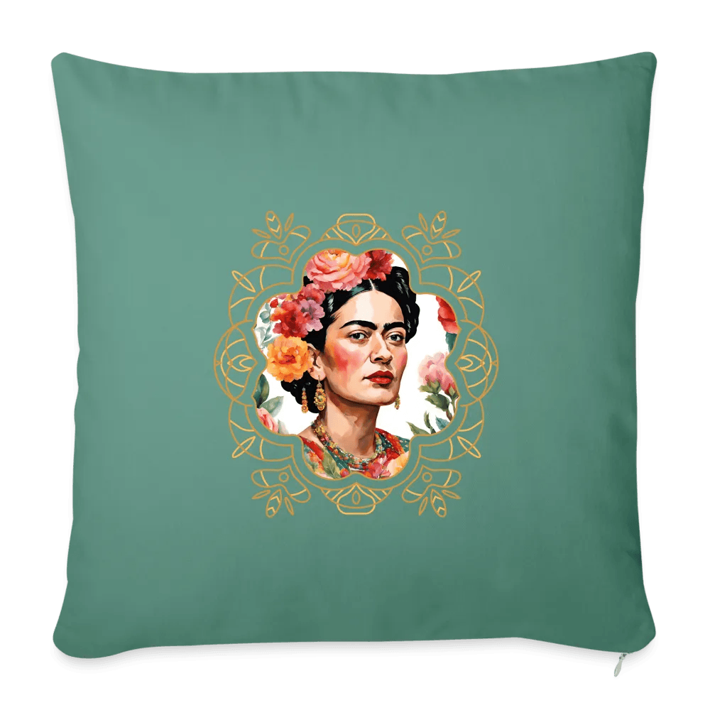 happy-prints.eu - Pesonalisiertes Sofakissen mit Füllung - Frida Kahlo modern interpretiert mit gold - tolle ergänzende Motive in dieser Serie - 44 x 44 cm - viele verschiedene Polsterfarben