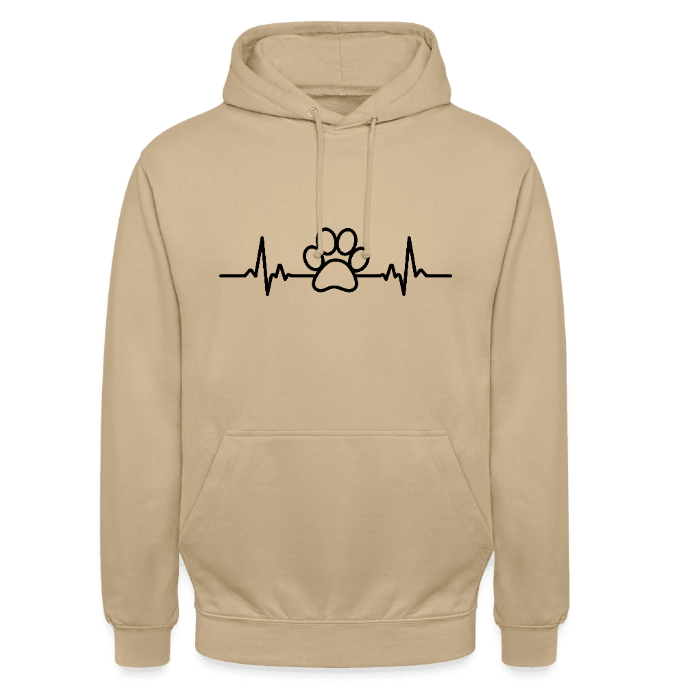 happy-prints.eu - Personalisierter Unisex Hoodie mit Hundepfote und Herzlinie - Heartbeat für Männer und Frauen - in vielen Farben und Größen
