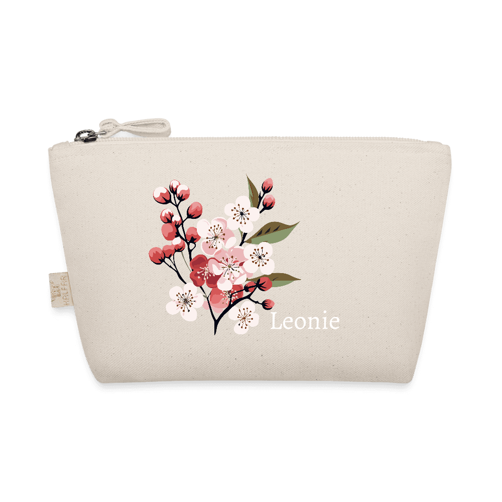 happy-prints.eu - Personalisiertes Bio Täschchen mit Kirschblüte - Sakura Geburtsblume im Mai - Motiv, Produkt und Text einfach änderbar