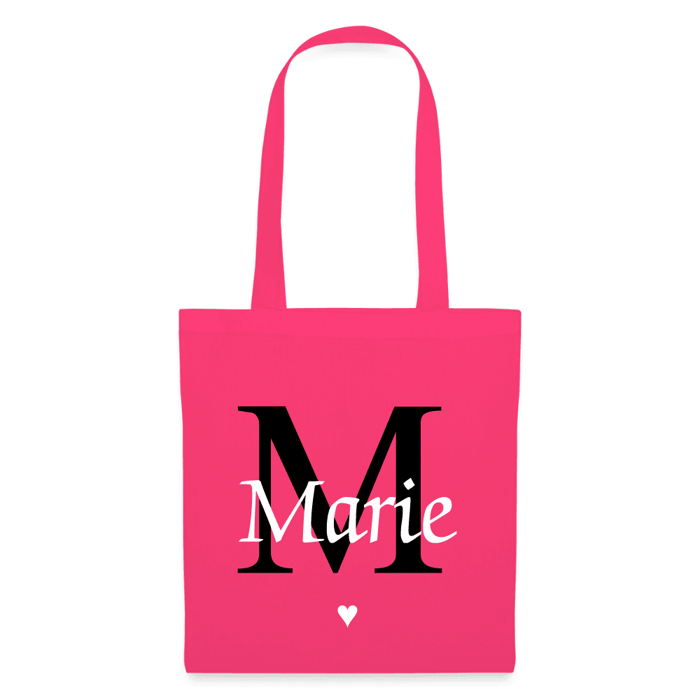 happy-prints.eu - Personalisierte Jute Stofftasche mit Initiale und Name in minimalistischem Design - Produkt, Text und Motiv easy änderbar