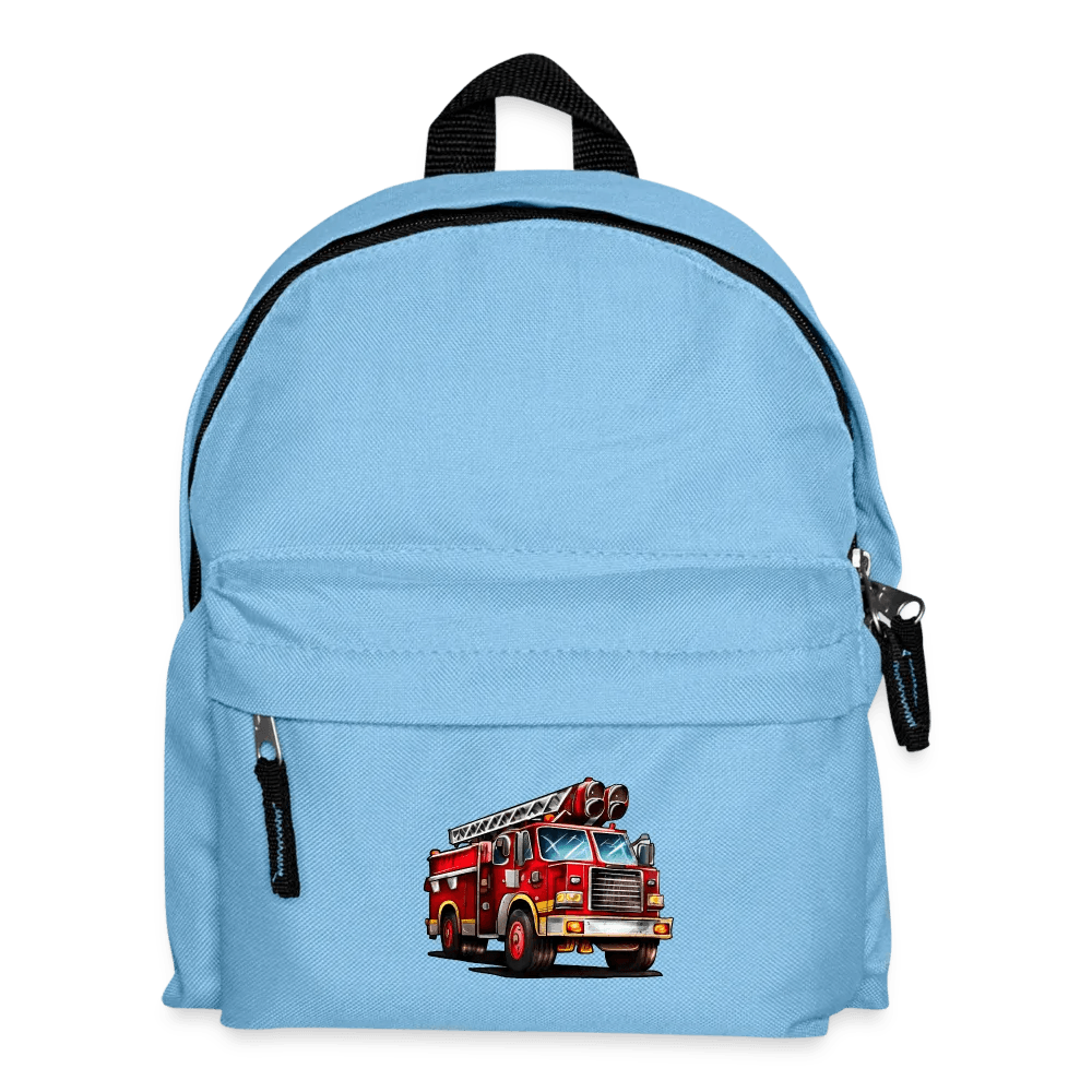 happy-prints.eu - Kinder Rucksack in blau mit Feuerwehr Fahrzeug - super für Jungen und Mädchen