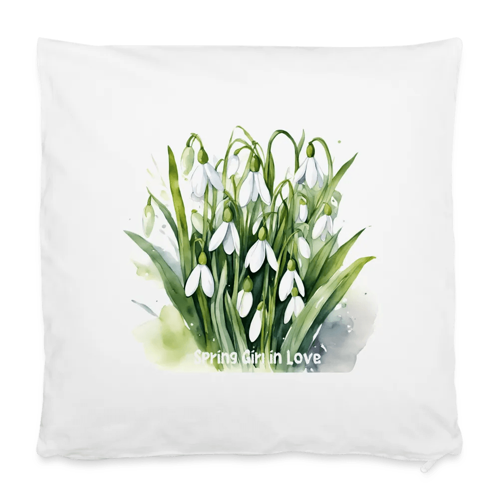 happy-prints.eu - Personalisierter Kissenbezug mit hübschen Frühlingsknotenblumen - süßes Motiv für Frühling und Ostern - anpassbares Bild, Motiv und Text - 40 x 40 cm - 100% Baumwolle - individualisierbare Osterdekoration