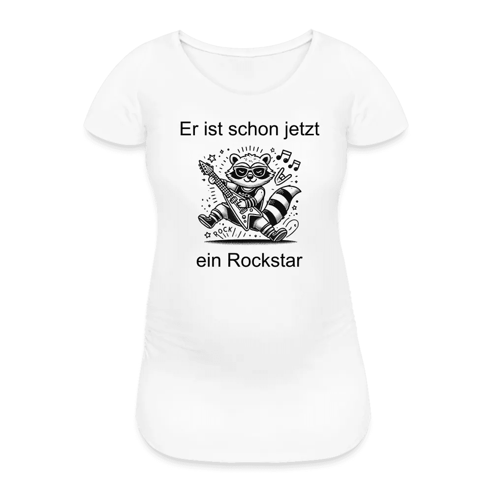 happy-prints.eu - Personalisiertes weißes Schwangerschafts-T-Shirt für Frauen mit lustigem Spruch - Print Shirts für werdende Mama - Motiv und Text individualisierbar - auch in großen Größen für jede Mutter