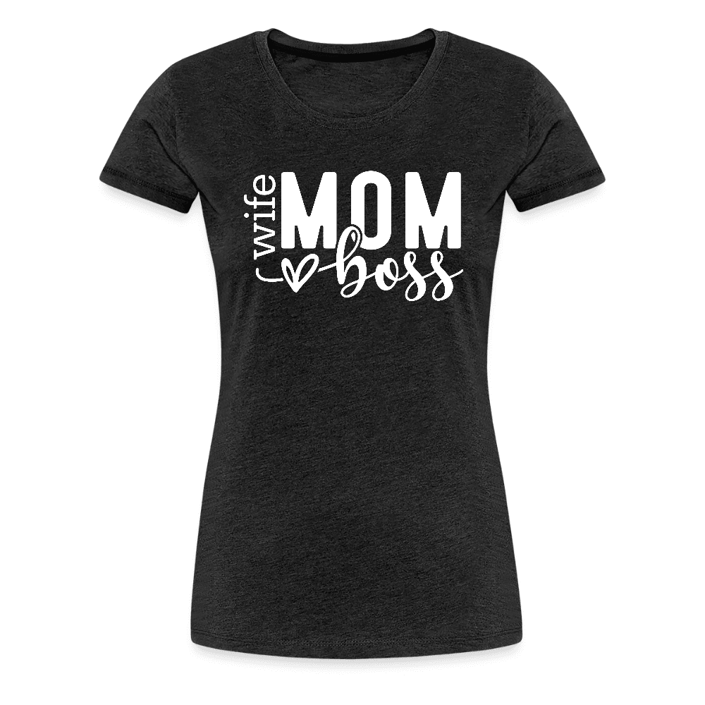 happy-prints.eu - Frauen Premium T-Shirt zum Muttertag - Mom mit Herz - Motiv und Text easy anpassbar