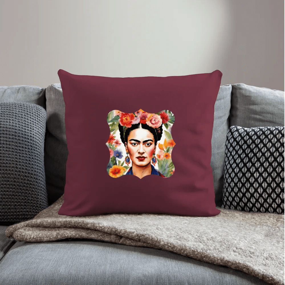 happy-prints.eu - Personalisiertes Sofakissen mit Füllung - Frida Kahlo abstrakt interpretiert - tolle ergänzende Motive in dieser Serie - 44 x 44 cm - viele verschiedene Polsterfarben