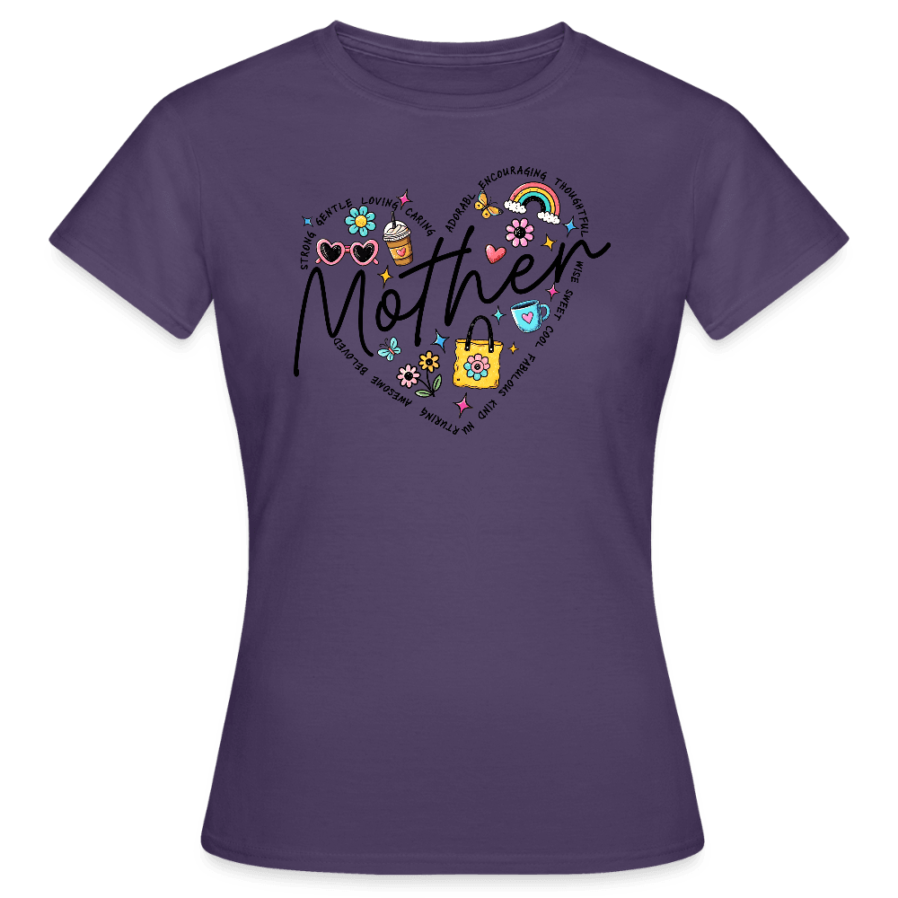 happy-prints.eu - Personalisiertes Frauen T-Shirt mit Herz und Mother - lustiges Shirt zum Muttertag - viele Farben und Größen - Motiv easy anpassbar
